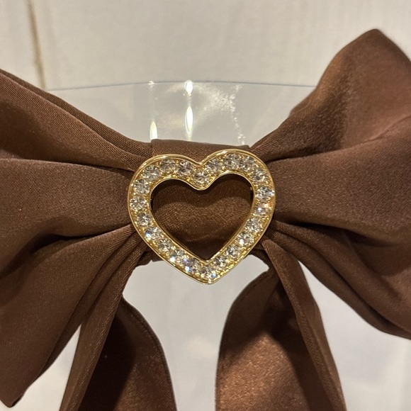 Stoney Clover Lane Long Bow Hair Clip - Espresso with Heart Pin main image 4